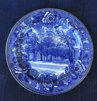 Wedgwood Yale College And The Old Yale Fence Blue & White Collector Plate