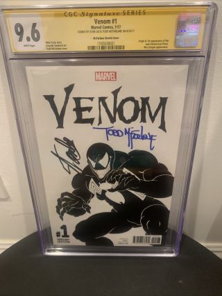 Venom 1 Mcfarlane Sketch Cover Cgc 9.  6 Ss Origin & 1st Venom (lee Price)