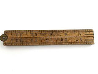 Vintage Stanley No 68a Boxwood And Brass Folding 24 Inch Extension Ruler