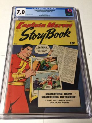 Captain Marvel Adventures Story Book 1 Cgc 7.  0 White Pages