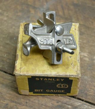 L607 - Antique Stanley No.  49 Bit Gauge With Box