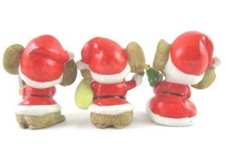 Set of 3 Vintage HOMCO Christmas Mice Figurines Santa Suits 5405 2