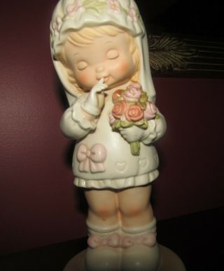 Enesco Memories Of Yesterday " Here Comes The Bride " God Bless Her 10 " Figurine