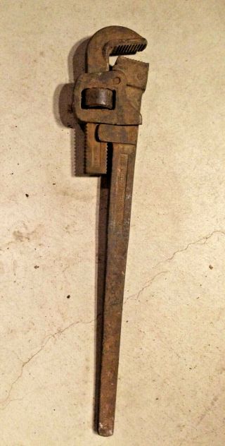 Patented " 1889 " Antique Vintage Pipe Wrench Trimo 24 "
