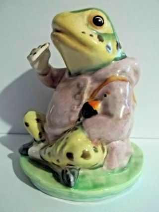 Bp3a Mr.  Jeremy Fisher Frog Eating A Fly Sandwich Beatrix Potter Figurine 1974