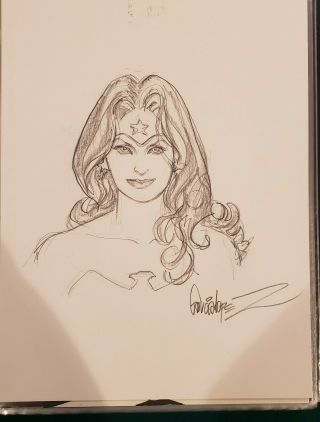 Comic Art Sketch - Wonder Woman By Jose Luis Garcia Lopez 9x12 Dc