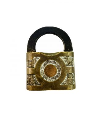 Antique Solid Brass Eagle Lock Company Padlock No Key Vintage Terryville Conn