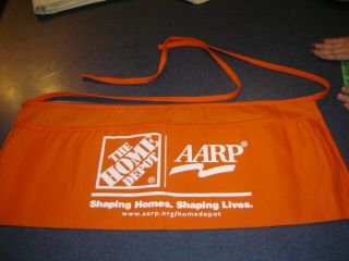 Vintage Advertising Home Depot Aarp Orange Cloth Carpenter Nail Pouch Apron