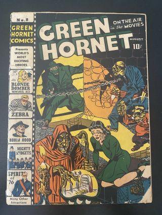 Green Hornet Comics 8 Joe Simon Golden Age Harvey 1942 Complete Rare