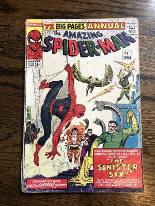 Spider - Man Annual 1 First Sinister Six 1.  8 G -
