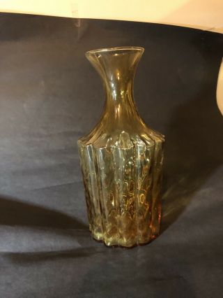 Vintage Amber Glass Vase Decanter Mid - Century Modern