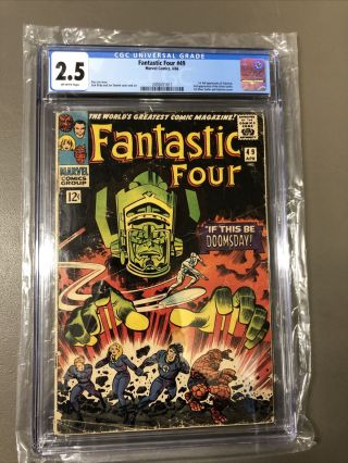 Marvel Fantastic Four 49 Cgc 2.  5 1966 1st Full Galactus 2nd Silver Surfer Ow P
