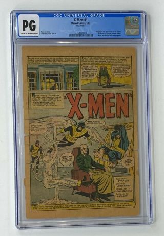 X - Men 1 Marvel Comics 1963 Page 1 Only Cgc Pg Origin & 1st Appearance