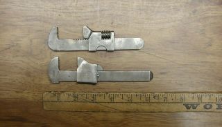 2 Antique Adjustable Bicycle Wrenches,  The H Co.  U.  S.  A.  - 5 - 3/8 " & 5 - 7/8 " Germany
