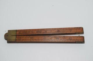 Vintage Stanley No.  63 - 24  Brass And Boxwood Folding Ruler