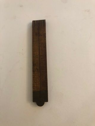 Antique Stanley No.  61 Folding Ruler Boxwood And Brass 24 " Tool Vintage Rule