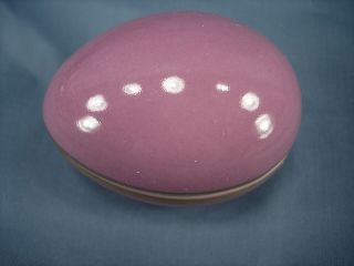 Vintage Limoges Puce Egg Shaped Trinket / Pill Box Not Hinged