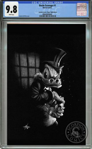 Uncle Scrooge 1 Gabriele Dell’otto B&w Virgin Variant Cgc 9.  8 Disney 13/97