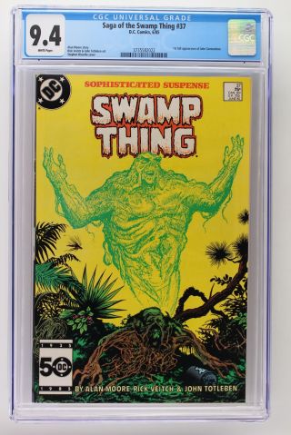 Saga Of The Swamp Thing 37 - Dc 1985 Cgc 9.  4 1st App John Constantine