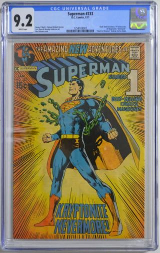 Superman 233 Cgc 9.  2 Classic Neal Adams Cover Breaking Chains 1971