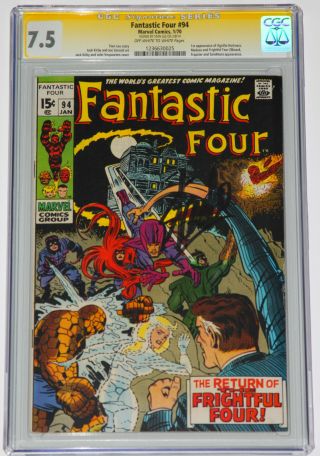 Fantastic Four 94 Cgc 7.  5 Ss Signed By Stan Lee 1st App Agatha Harkness