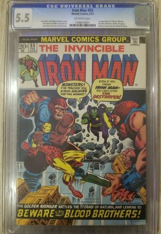 Iron Man 55 Cgc 5.  5 1st Apperance Of Thanos And Drax The Destroyer