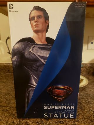 Extremely Rare Black Suit Superman 1:6 Porcelain Statue From Man Of Steel
