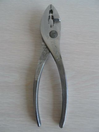 Vintage Diamond H16 Slip Joint Pliers Wire Cutter 6 3/4 " Horseshoe Usa