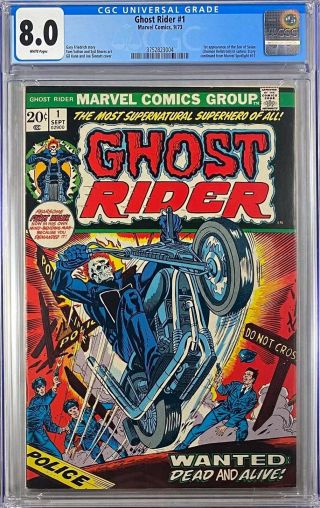 Ghost Rider 1 - Cgc 8.  0 1st Daimon Hellstrom Son Of Satan White Pages
