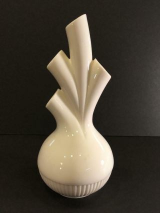 Vintage Lenox White Porcelain Bud Vase With Older Blue Green Mark - Rare Form