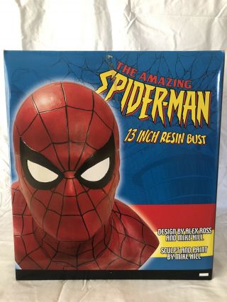The Spider - Man Life Size Head Bust By Alex Ross.  Dynamic Forces Bnib