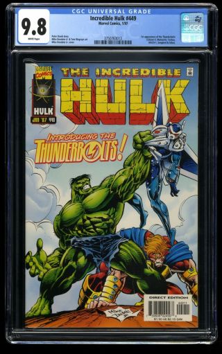 Incredible Hulk (1968) 449 Cgc Nm/m 9.  8 1st Thunderbolts Marvel Comics