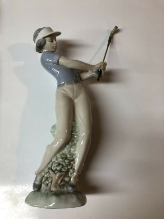 Nao Lladro Girl Golfer Porcelain Figure 10 "