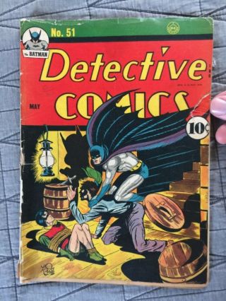 Rare 1941 Golden Age Detective Comics 51 Classic Bondage Cover Complete