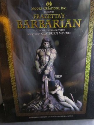 Ekim Frank Frazetta Moore Creations Barbarian Statue Hand - Painted By Jim Rowe