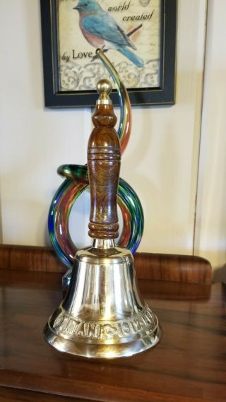 Vintage Solid Brass Hand Held Large Dinner Bell Titanic