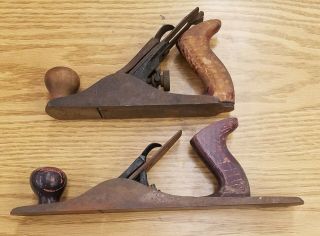 Wood Planes Two Stanley ? Both Work.  9 " And 14 " Older Wood Tools.