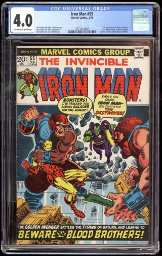 Iron Man 55 - Cgc 4.  0 Universal - 1st Appearance Of Thanos And Drax