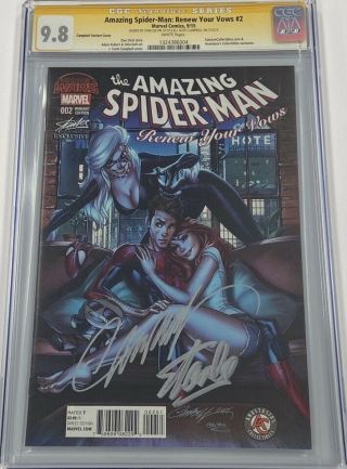 Spiderman Renew Your Vows 2 Sdcc Signed Stan Lee & Campbell Cgc 9.  8 Ss