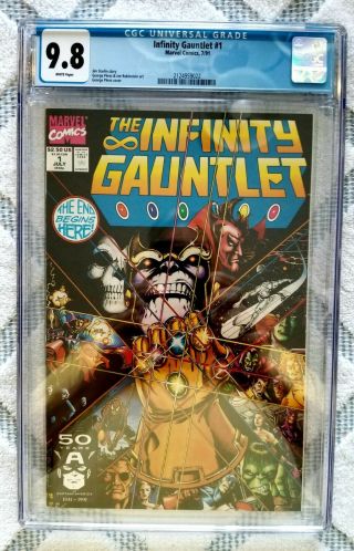 Marvel Infinity Gauntlet set ' s 1 2 3 4 5 6 all CGC 9.  8 with white pages 4