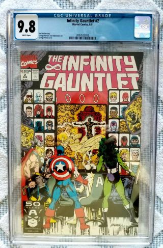 Marvel Infinity Gauntlet set ' s 1 2 3 4 5 6 all CGC 9.  8 with white pages 5