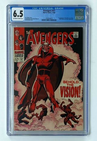 Avengers 57 Marvel Comics 1968 Cgc 6.  5 Silver Age Vision 1st Appearance