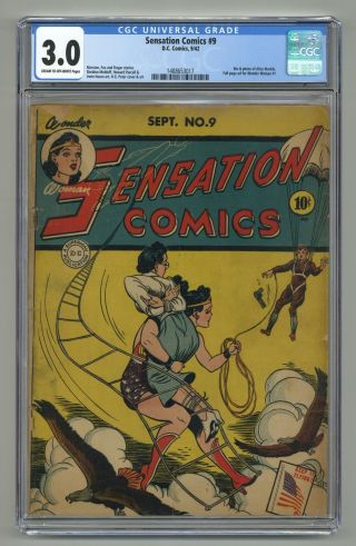 Sensation Comics 9 Cgc 3.  0 1942 1488653017