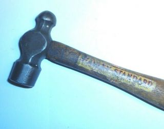 Vintage Stanley " Standard " Small Ball - Pein Hammer W/original Handle & Label.