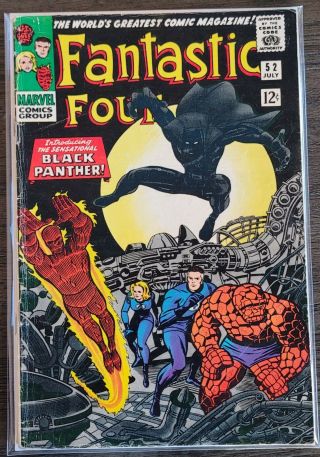Fantastic Four 52 Marvel 1966 4.  5 5.  0? 1st Black Panther Solid