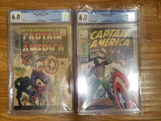 Captain America No.  100 Cgc 6.  0 And No.  117 Cgc 6.  0