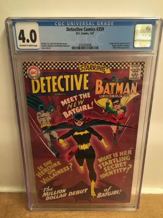 Detective Comics 359 Cgc 4.  0 Batman 1st Batgirl Ow/w Pages