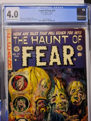 Haunt Of Fear 17 Cgc 4.  0 Classic Cover Best Golden Age Ec Horror Story Ever