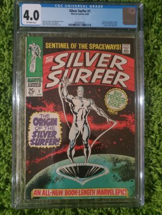 Silver Surfer 1 1968 Cgc 4.  0 Origin Of The Silver Surfer Marvel Key