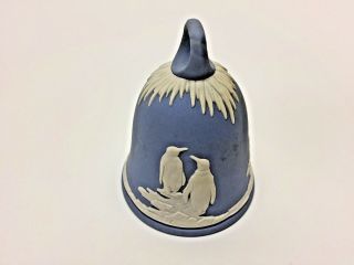 Wedgwood 1979 Years Blue & White Jasperware Penguins Bell Cond.
